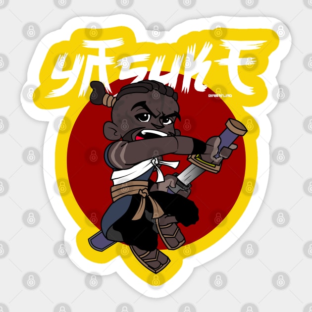 Black Samurai Sticker by IamNinjaD